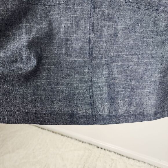 Luukse Cotton Linen Overall Dress in Blue with Patch Pockets Size 2X - Picture 14 of 16